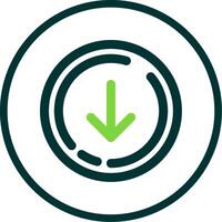 Down arrow Line Circle Icon vector