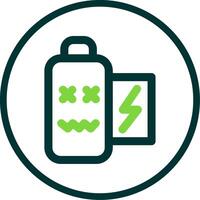 Battery dead Line Circle Icon vector