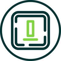 Bottom alignment Line Circle Icon vector