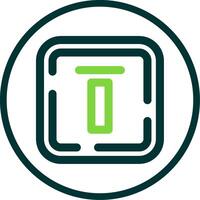 Top alignment Line Circle Icon vector