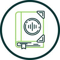 Audio book Line Circle Icon vector