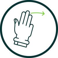 Three Fingers Right Line Circle Icon vector