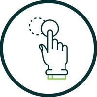 Tap and Move Line Circle Icon vector