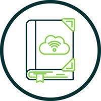 Cloud library Line Circle Icon vector