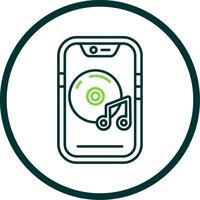 Music player Line Circle Icon vector