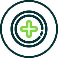 Add 2 Line Circle Icon vector