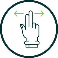 Two Fingers Horizontal Scroll Line Circle Icon vector