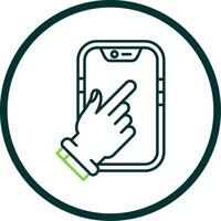 Touch Device Line Circle Icon vector