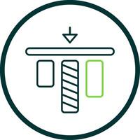 Top alignment Line Circle Icon vector