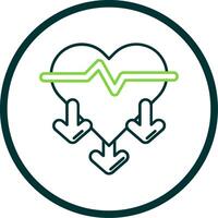 Heart rate Line Circle Icon vector