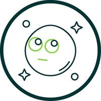 Rolling eyes Line Circle Icon vector