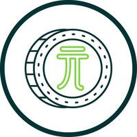 New taiwan dollar Line Circle Icon vector