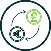 Currency exchange Line Circle Icon vector