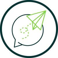 Paper plane Line Circle Icon vector