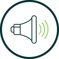 volume up Line Circle Icon vector