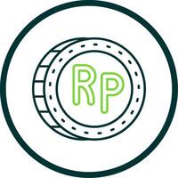 Indonesian rupiah Line Circle Icon vector