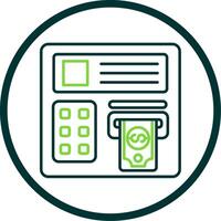 Atm machine Line Circle Icon vector