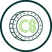 Canadian dollar Line Circle Icon vector