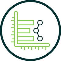 Bar chart Line Circle Icon vector