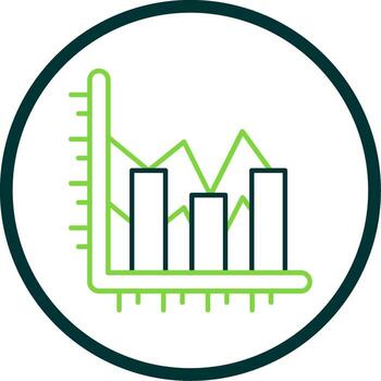 Bar chart Line Circle Icon vector