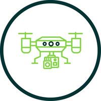 Camera drone Line Circle Icon vector