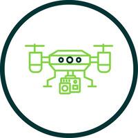 Camera drone Line Circle Icon vector