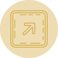 Up right arrow Line Yellow Circle Icon vector