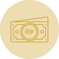 Indonesian rupiah Line Yellow Circle Icon vector