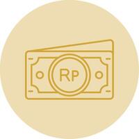 Indonesian rupiah Line Yellow Circle Icon vector