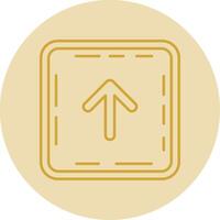 Up arrow Line Yellow Circle Icon vector