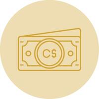 canadiense dólar línea amarillo circulo icono vector