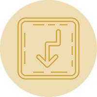 U turn Line Yellow Circle Icon vector