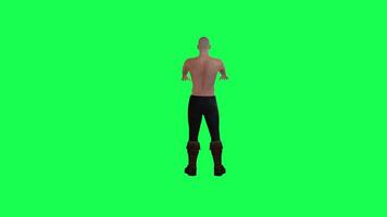 3d people in chroma key background isolated Young shirtless man exercising and e video