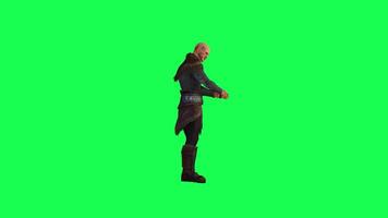 3d people in chroma key background isolated Fighting man getting ready and watch video