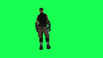 3d people in chroma key background isolated Astronaut man watching and walking a video