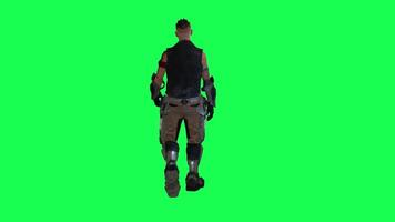 3d people in chroma key background isolated Astronaut engineer walking and explo video