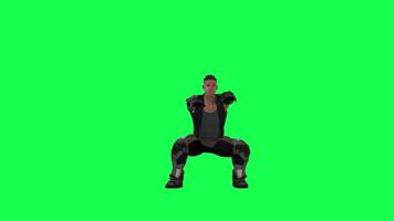 3d people in chroma key background isolated Astronaut engineer man exercising an video