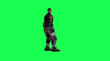 3d people in chroma key background isolated Astronaut engineer watching and sear video