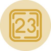 Twenty Three Line Yellow Circle Icon vector