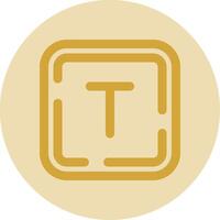 Letter t Line Yellow Circle Icon vector