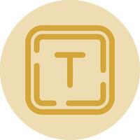 Letter t Line Yellow Circle Icon vector