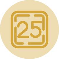 Twenty Five Line Yellow Circle Icon vector