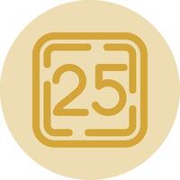 Twenty Five Line Yellow Circle Icon vector