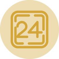 Twenty Four Line Yellow Circle Icon vector