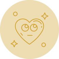 Rolling eyes Line Yellow Circle Icon vector