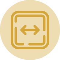 Left and right arrow Line Yellow Circle Icon vector