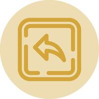 Left arrow Line Yellow Circle Icon vector