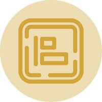 Left allignment Line Yellow Circle Icon vector