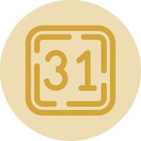 Thirty One Line Yellow Circle Icon vector