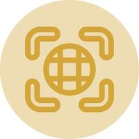 Show grid Line Yellow Circle Icon vector